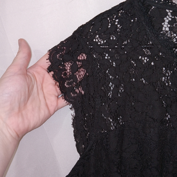 Miusol Black Lace Top Long Chiffon Skirt Dress Gown 2XL Gala Wedding Formal NEW - Picture 5 of 15